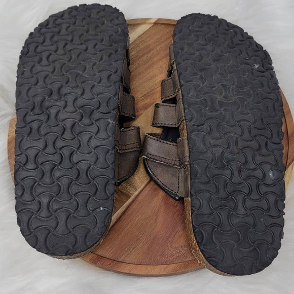 ESNY Brown Leather Strappy Sandal 8 - Picture 7 of 7